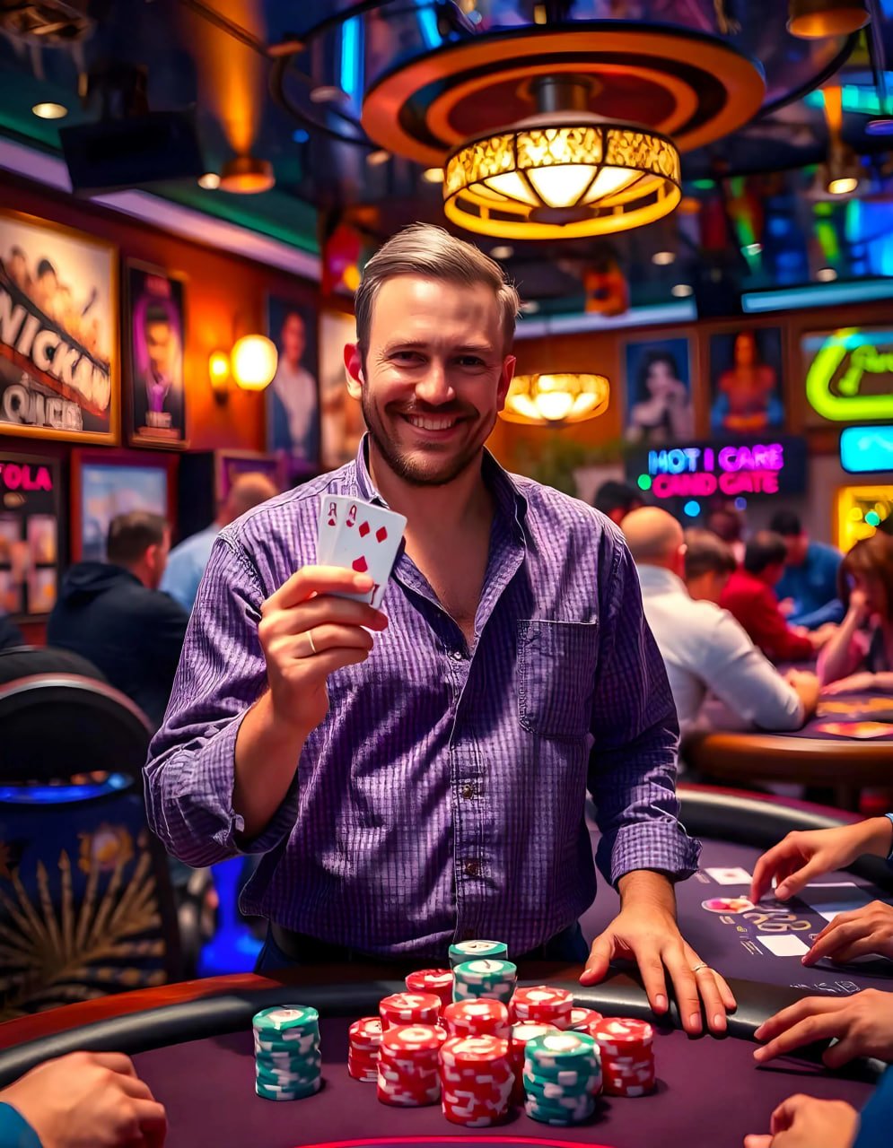 Antarmuka blackjack Asia Gaming dengan tombol hit, stand, double down yang responsif